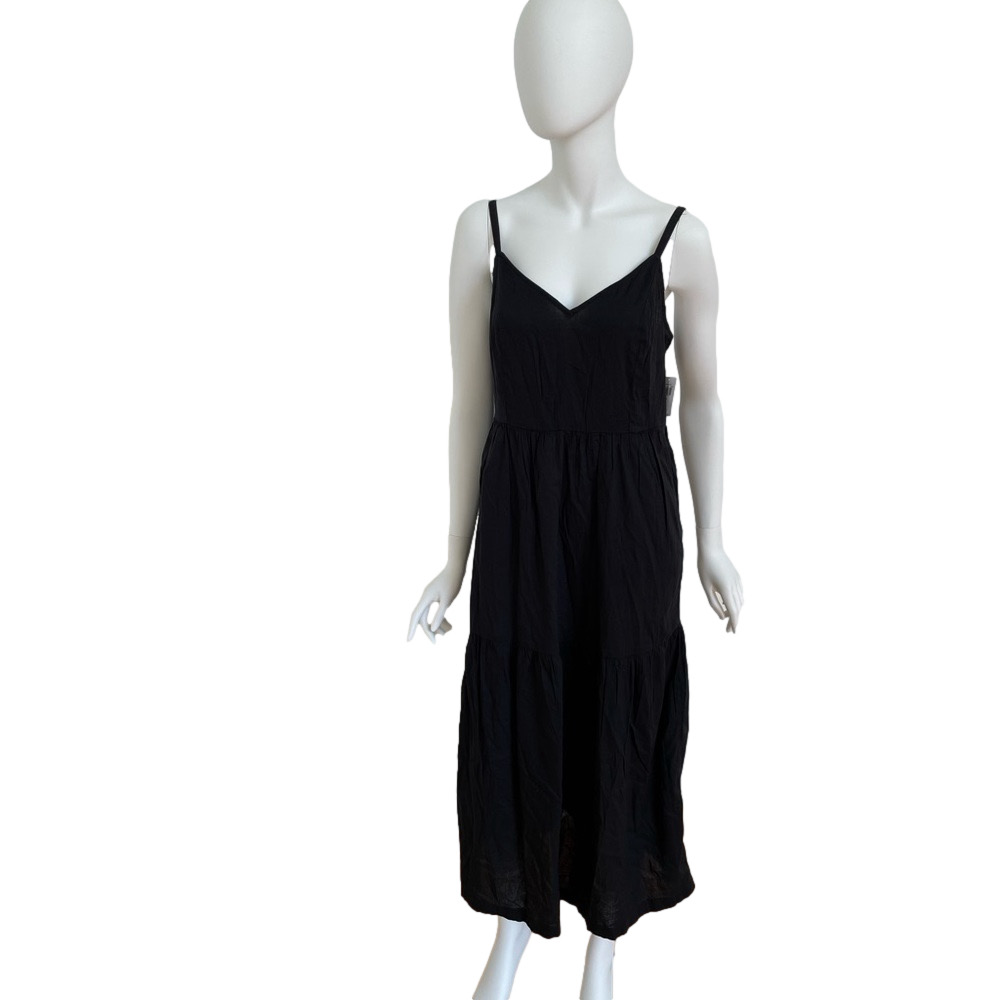 Old Navy Black midi summer dress M NWT